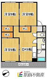 リッツドミール 3DKの間取図画像
