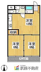 シーザーズ・パレス不知火 2LDKの間取図画像