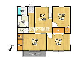 ドリームα 3DKの間取図画像
