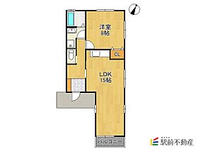 プチメゾン橘 A ｜ 福岡県大牟田市橘1101（賃貸アパート1LDK・1階・54.65㎡） その2