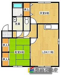 セジュールソシア 2LDKの間取図画像