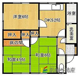 コーポウカワ 3DKの間取図画像