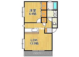 ネオハイツ上白川 1LDKの間取図画像