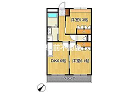 ファニープレイス 2DKの間取図画像