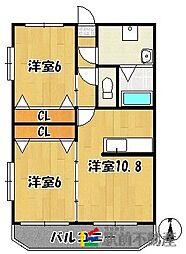 ユーミースマイル1 2LDKの間取図画像