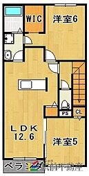 ヴィラピアーチェ2 2LDKの間取図画像