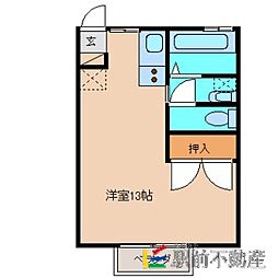 CCR34 2階ワンルームの間取り