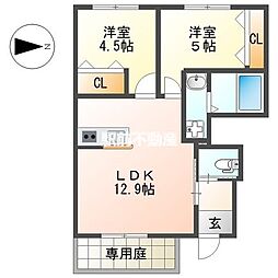 ヴィオラ本鳥栖 2LDKの間取図画像