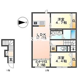 ヴィオラ本鳥栖 2LDKの間取図画像