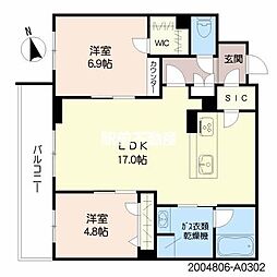 BEREO STAGE 新鳥栖 2LDKの間取図画像