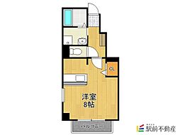 シャモニー弐番館 ワンルームの間取図画像