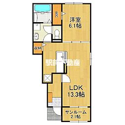 トレスプエンテ1 1LDKの間取図画像