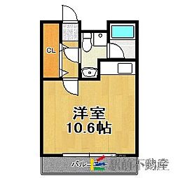 E・ポプラール1 ワンルームの間取図画像