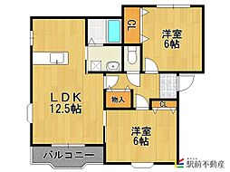 蔵上ファースト 2LDKの間取図画像