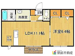 メゾンドリーム 1LDKの間取図画像