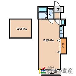 ウィンザー今泉B ワンルームの間取図画像
