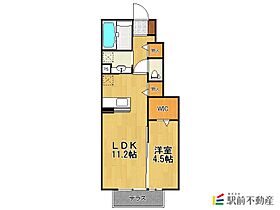 ヴェルドミール・大山II 102 ｜ 佐賀県鳥栖市宿町934-2（賃貸アパート1LDK・1階・41.01㎡） その2