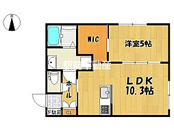 K-ideal TOSUII B棟(ケーディアルトスII) 1LDKの間取図画像