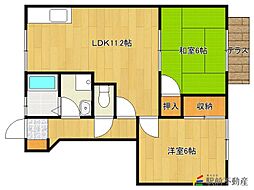 パークコート三国ヶ丘 2LDKの間取図画像
