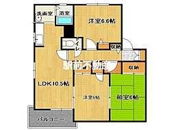 クローバーハイツ 3LDKの間取図画像