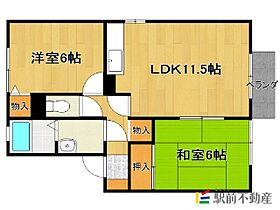 サニーハイツB棟 103 ｜ 福岡県小郡市大崎800-5（賃貸アパート2LDK・1階・53.76㎡） その2