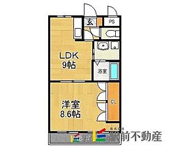 グリーンハイム甘木 207 ｜ 福岡県朝倉市甘木1307-1（賃貸アパート1LDK・2階・41.04㎡） その2