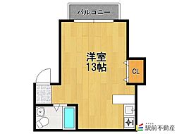 ウインザーコバスワ ワンルームの間取図画像