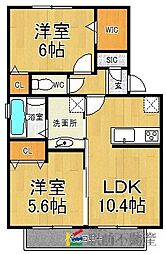 アイリス 2LDKの間取図画像