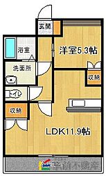 グレイスヴィラ 1LDKの間取図画像