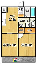 ライフステージ三国が丘 2LDKの間取図画像