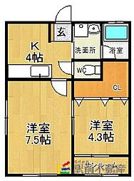 レガーメ 2Kの間取図画像