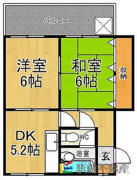 トーエイコーポ 2A｜福岡県うきは市吉井町(賃貸アパート2DK・2階・50.00㎡)の写真 その2
