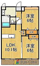 ディアコートM3 201 ｜ 福岡県うきは市浮羽町高見181-2（賃貸アパート2LDK・2階・51.66㎡） その2