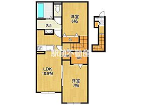 福岡県久留米市田主丸町森部95-2（賃貸アパート2LDK・2階・58.67㎡） その2