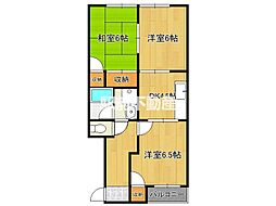 小西ビル 3DKの間取図画像
