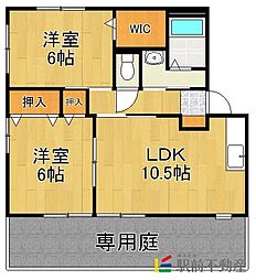 アーナリ参番館 2LDKの間取図画像
