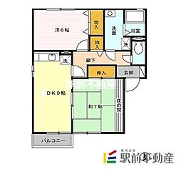 メゾンパークスD 2DKの間取図画像