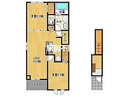 サニーハウス1 2LDKの間取図画像
