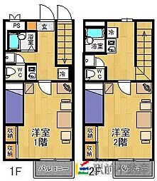 レオパレス三福2 1Kの間取図画像