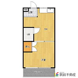 ライクハウス 1DKの間取図画像