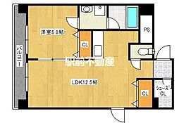 すかる通東 1LDKの間取図画像