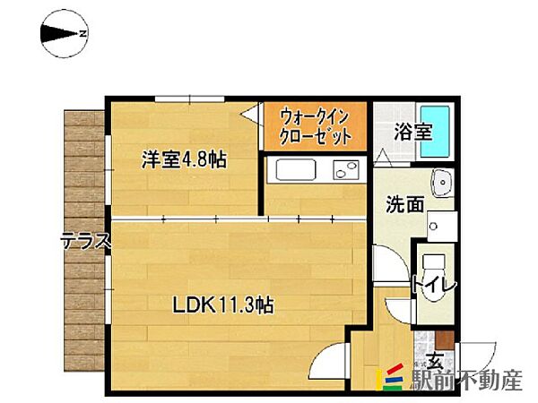 グランドゥール　ステラ 102｜福岡県久留米市東櫛原町(賃貸マンション1LDK・1階・40.60㎡)の写真 その2