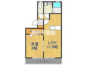 リーベA棟 203 ｜ 福岡県久留米市江戸屋敷2丁目7-6（賃貸アパート1LDK・2階・42.49㎡） その2