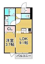 Premiage 久留米学園通 102 ｜ 福岡県久留米市津福今町277-1（賃貸アパート1LDK・1階・33.63㎡） その2