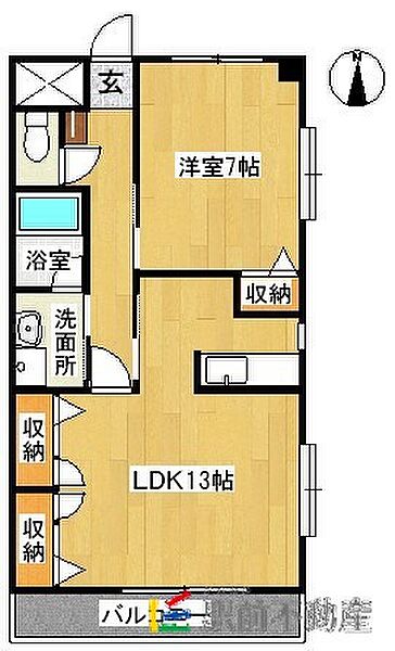 ソフィアガーデン小森野 203｜福岡県久留米市小森野2丁目(賃貸マンション1LDK・2階・45.00㎡)の写真 その2