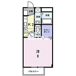 ストーンヒルズA 1Kの間取図画像