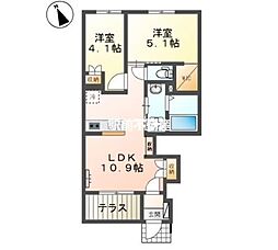 新築)パドレ ムールトメスク 2LDKの間取図画像