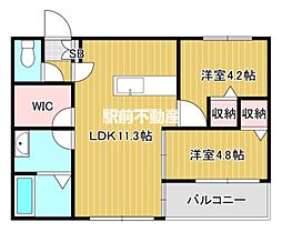 L-bloom御井 2LDKの間取図画像