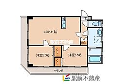 組坂ビル8 2LDKの間取図画像