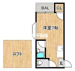 シャーミー諏訪野 ワンルームの間取図画像